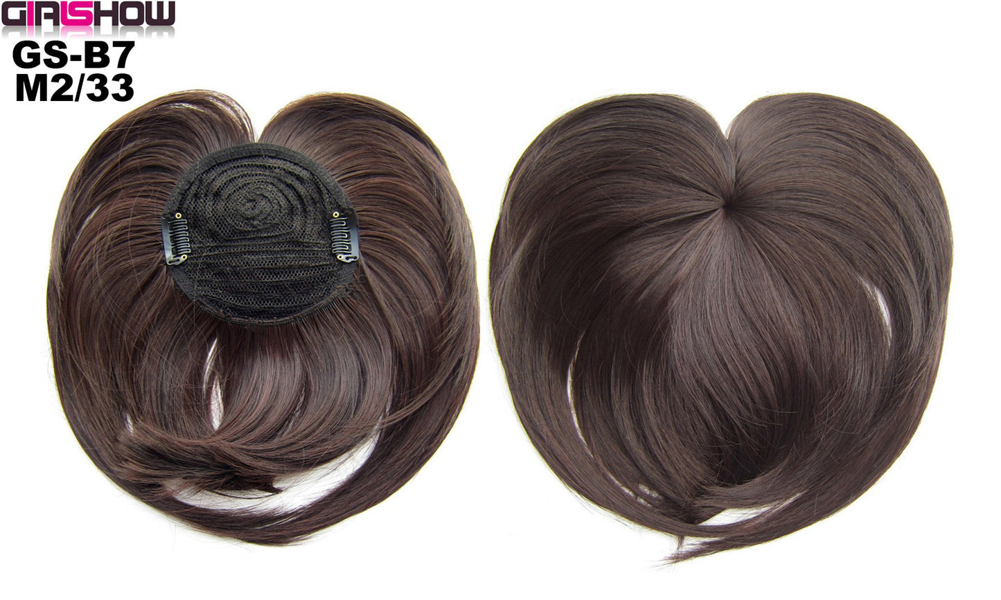 High Temperature Silk Chemical Fiber Wig Top Heart Bangs, Peach Heart Bangs On The Top Of TheHead