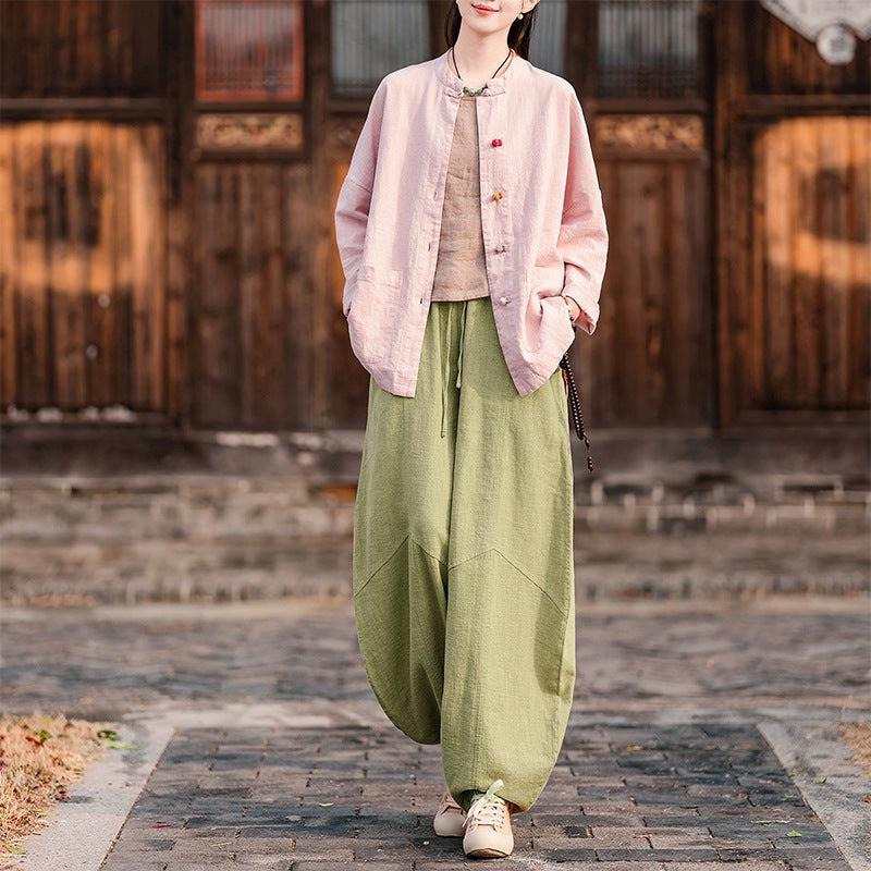 Retro Chinese-style Women's Blouse For Spring And Autumn
