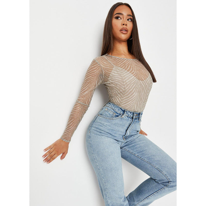 Fashion Slim See-through Series Base Shirt Top
