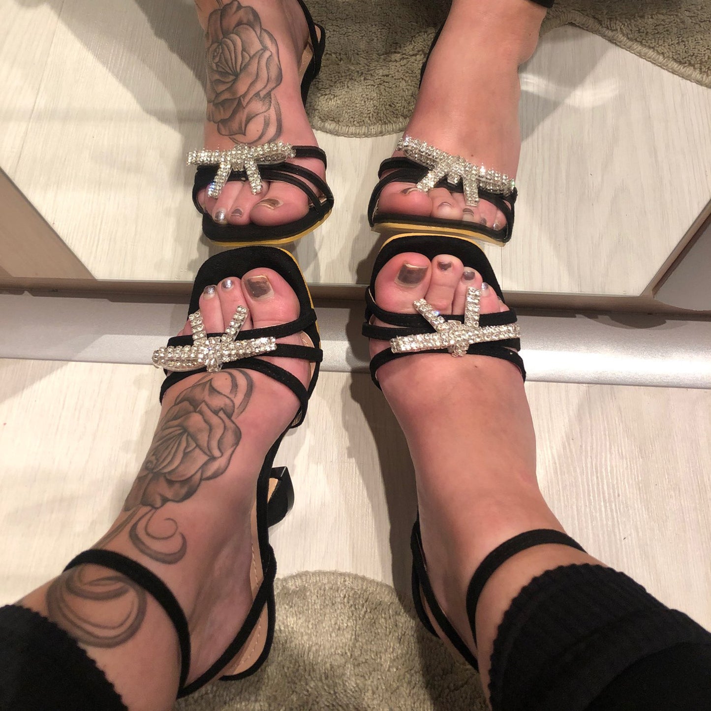 Rhinestone Wineglass High Heel Sandals