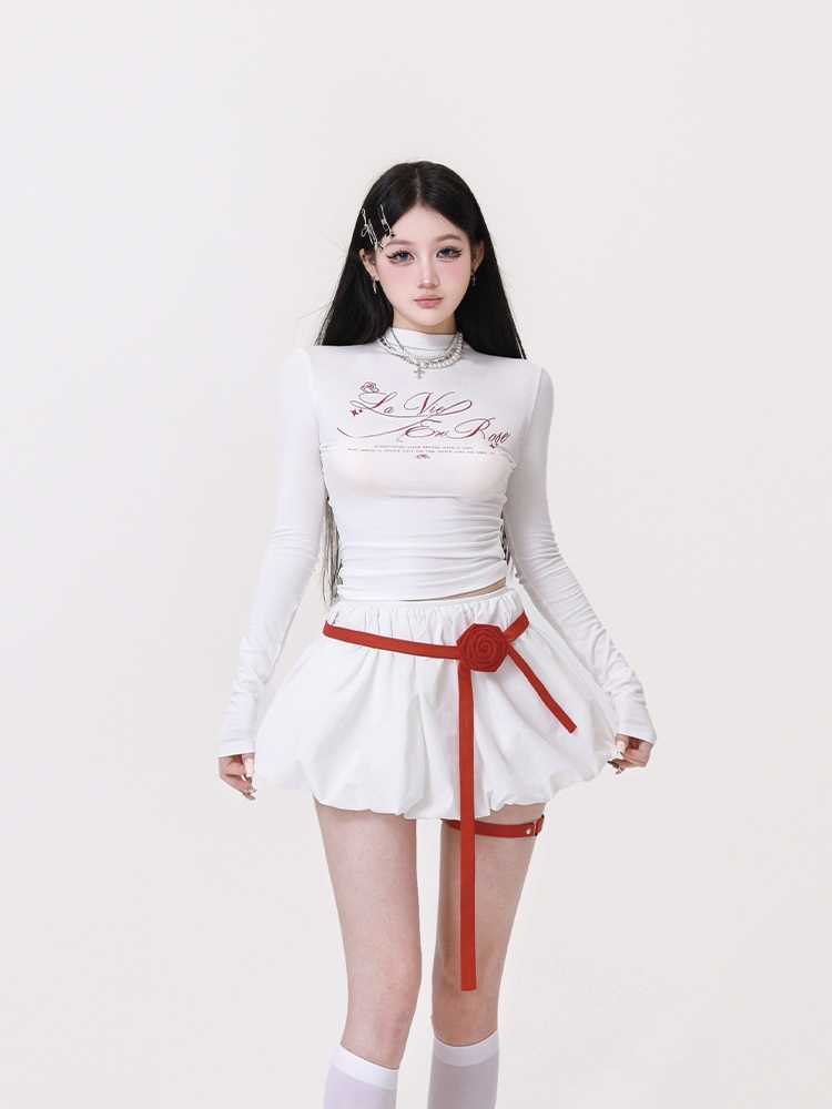 Women's A- Line Low Waist Puffy Bud Skirt