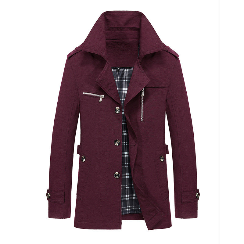 Solid Color Casual Fashion Workwear Lapel Jacket Men