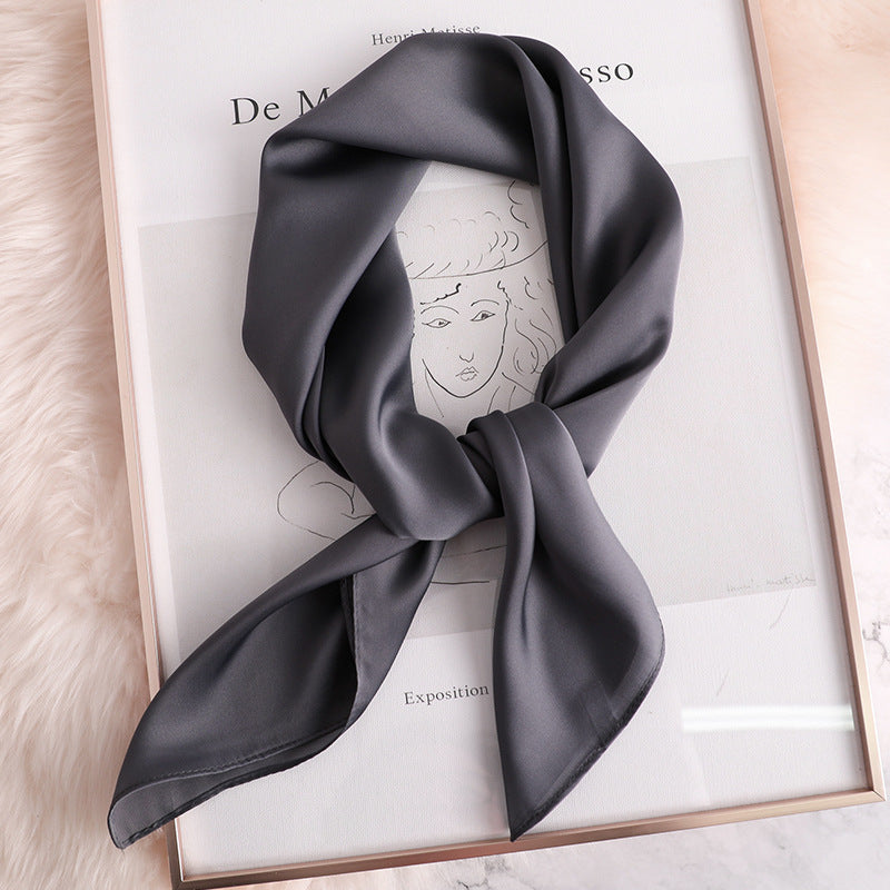 Women's Decorative Spring And Autumn All-match Solid Color Thin Silk Scarf