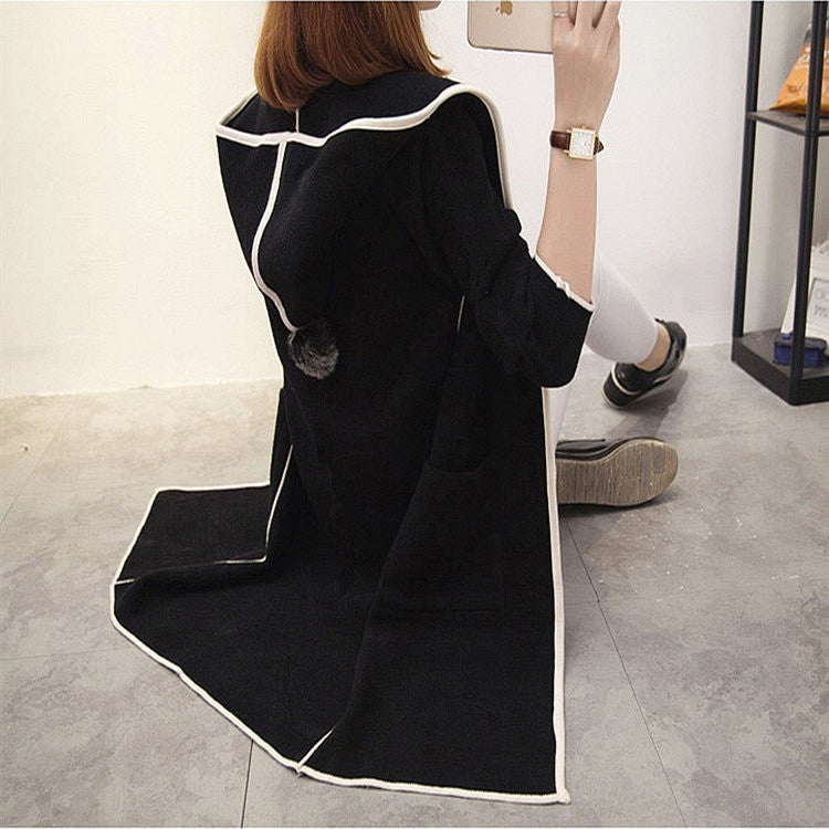 Womens Mid-length Cardigan Trench Coat