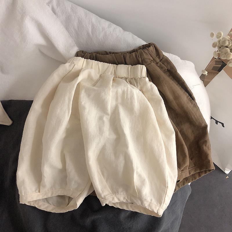 Children's Solid Color Cotton Linen Pants