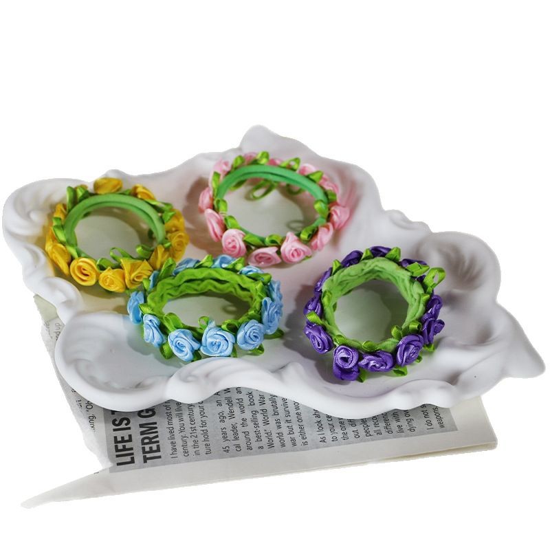 Floral Towel Hair Ring For Women