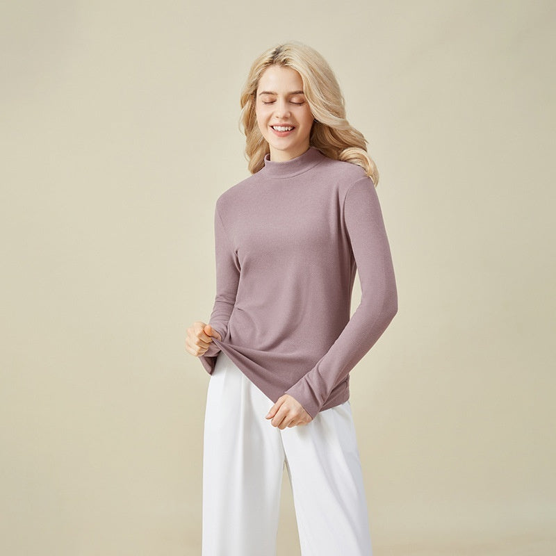 Hyaluronic Acid Half Collar Top Heating Inner Long-sleeved Shirt