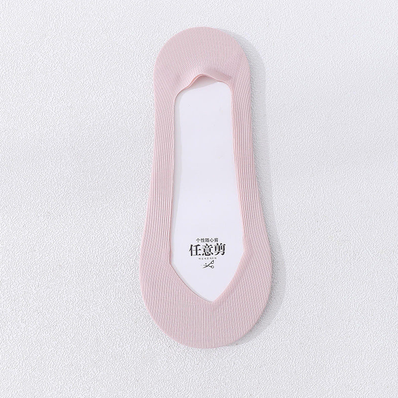 Women's Non-Slip Silicone Cotton Bottom Lace Boat Socks