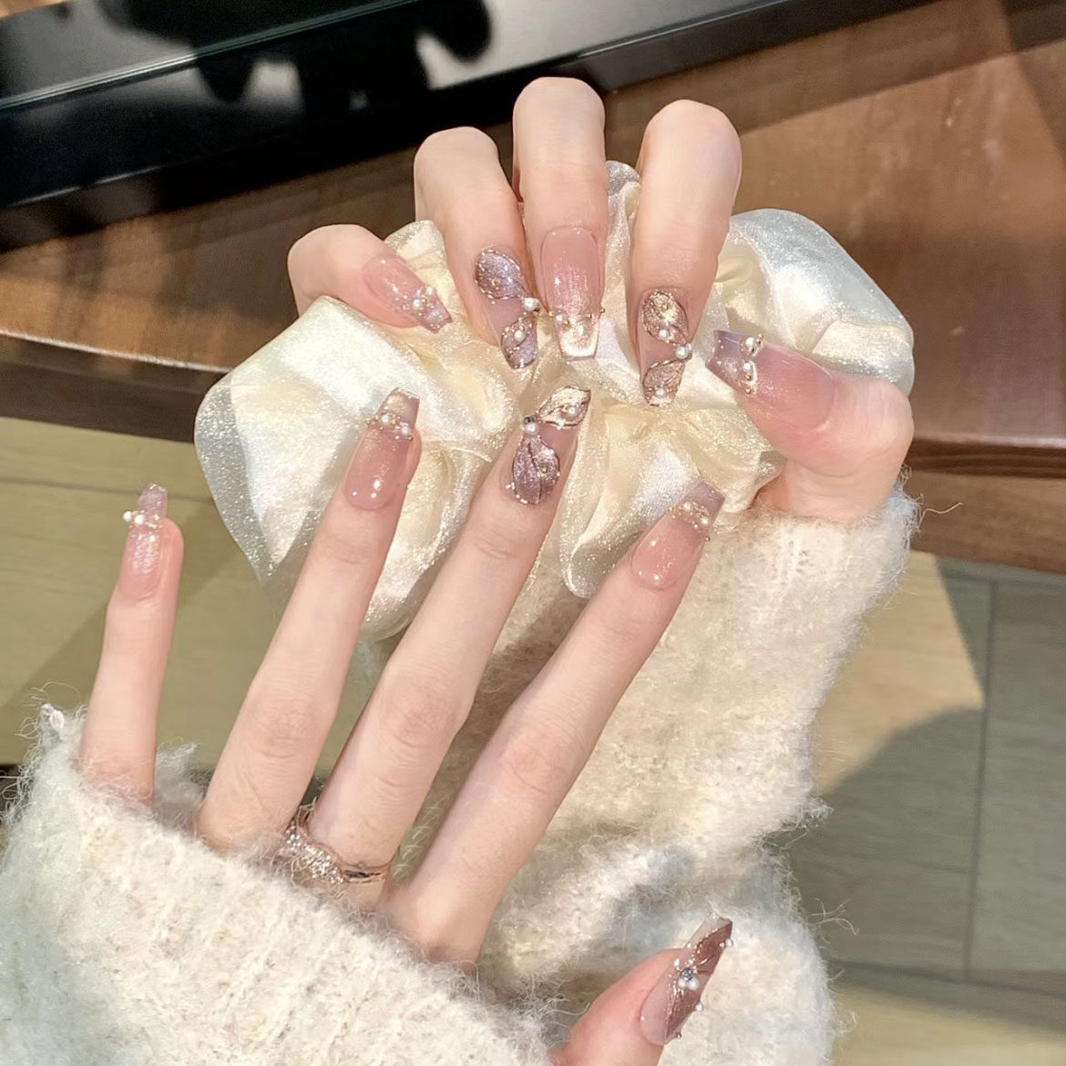 The Mermaid Princess Wears An Alligator Tail Ribbon And Has Beautiful Manicured Nails.
