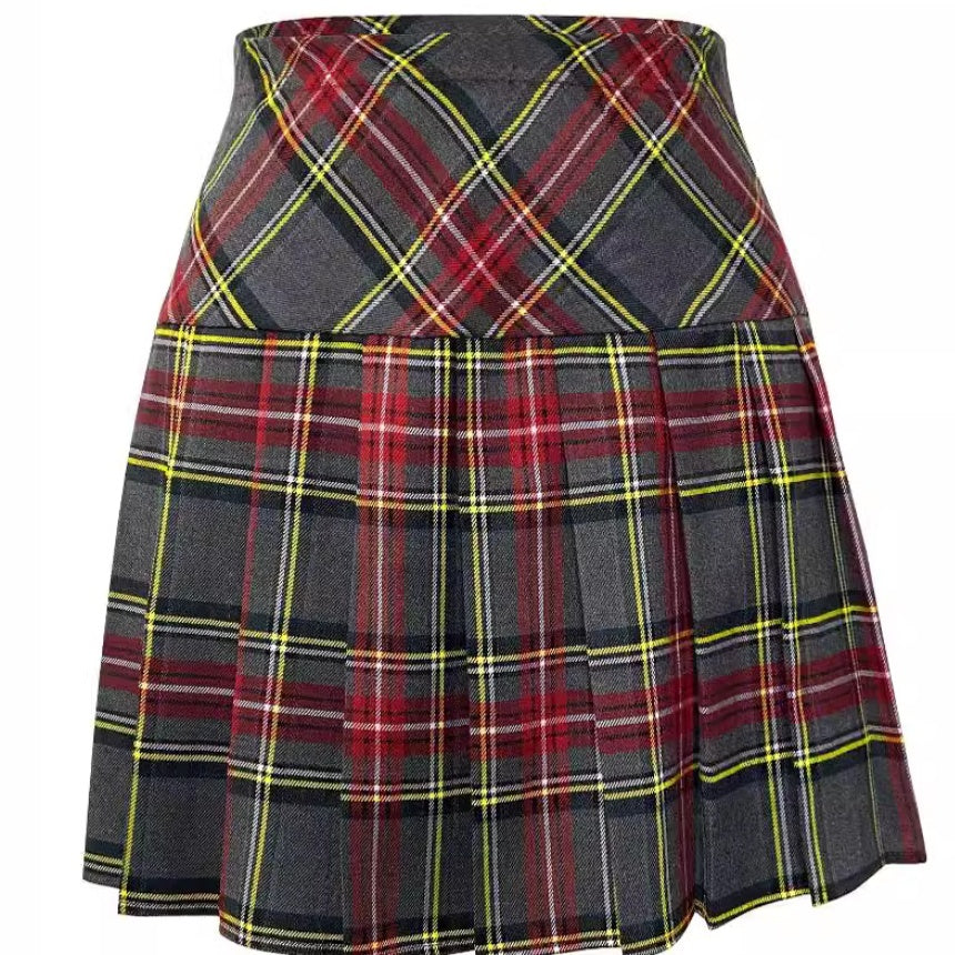 Women's Stripe College Style Pleated Skirt