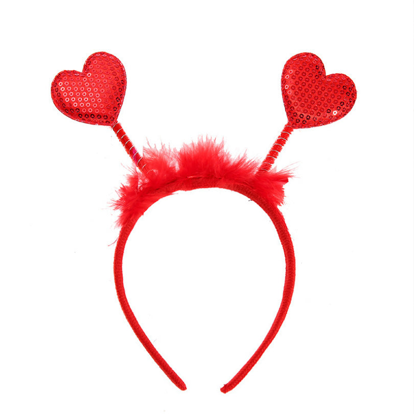 Red Heart Headband Accessories Three-dimensional