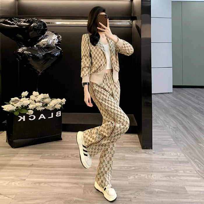 New Stylish, Youth-boosting Hoodie And Wide-leg Pants Two-piece Set
