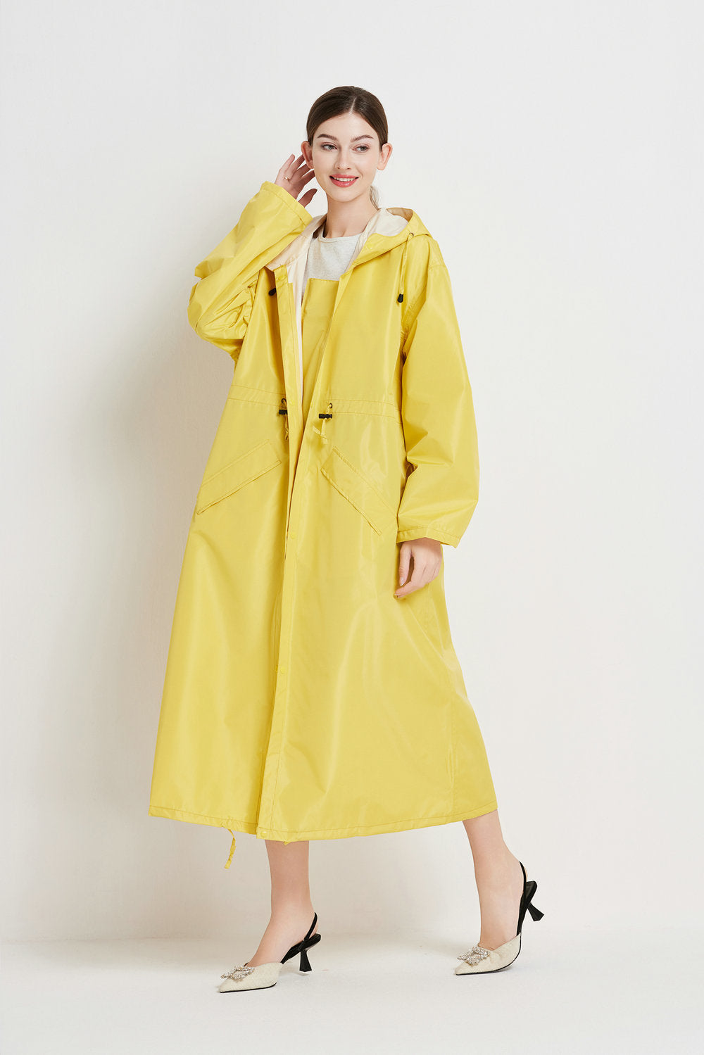 Mellemlang Trenchcoat-regnjakke til kvinder