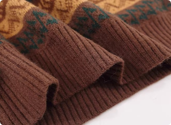 American Retro Striped Sweater Wide Style