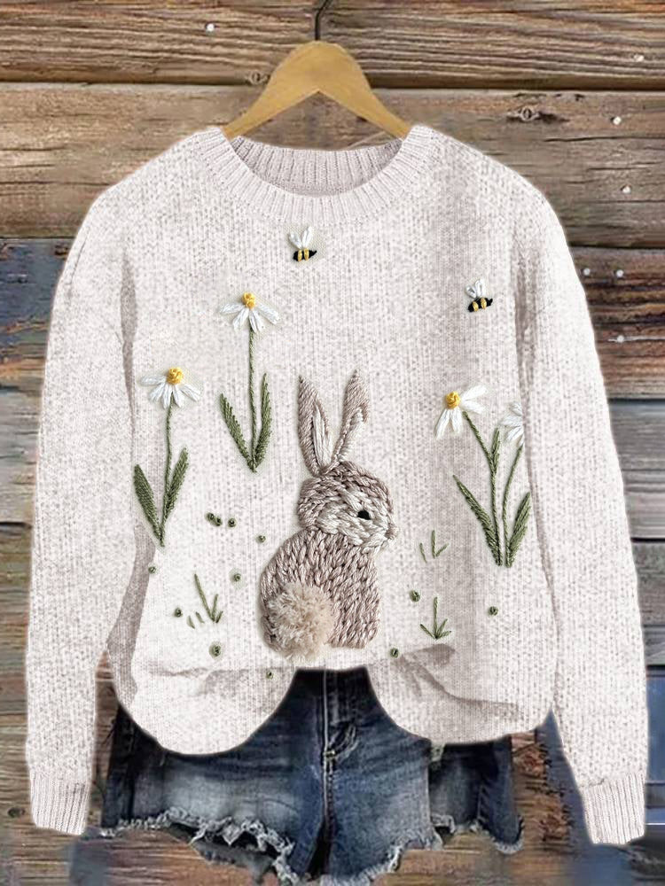 Womens Fresh And Casual Crew-Neck Printed Sweatshirt Top