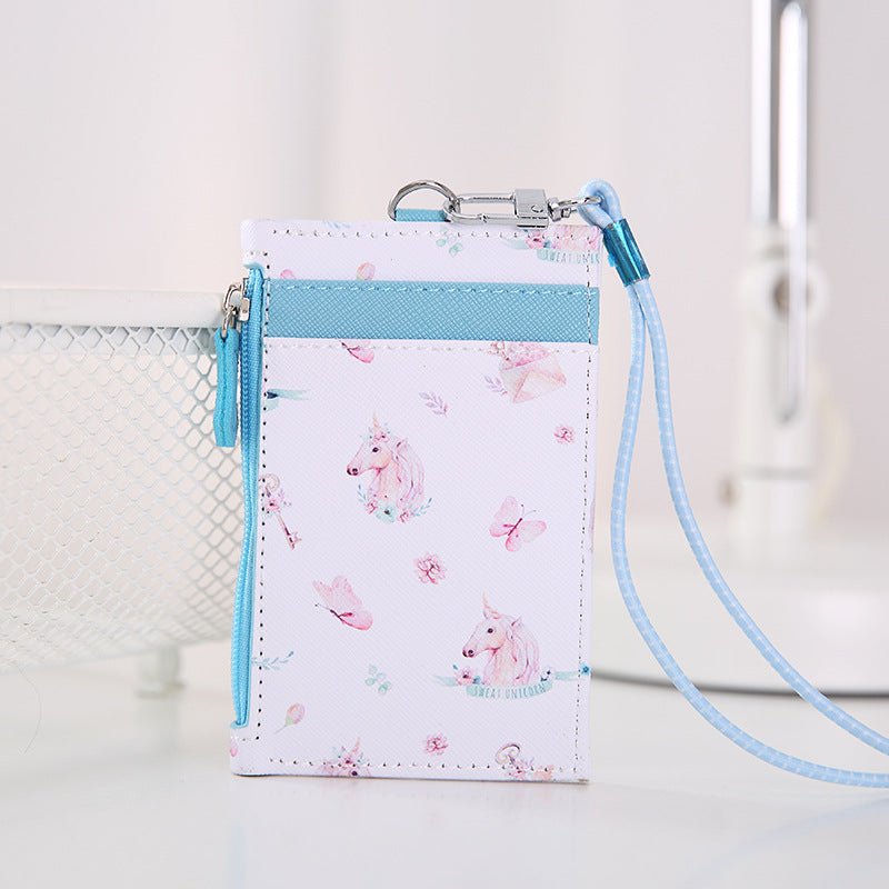 Fashion Simple Leather Belt Lanyard Card Holder