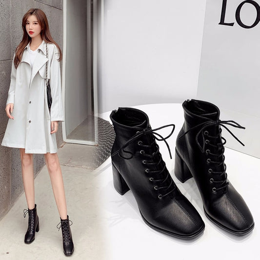 Women's Stubby-heeled Short Martin Boots Mature Fashion