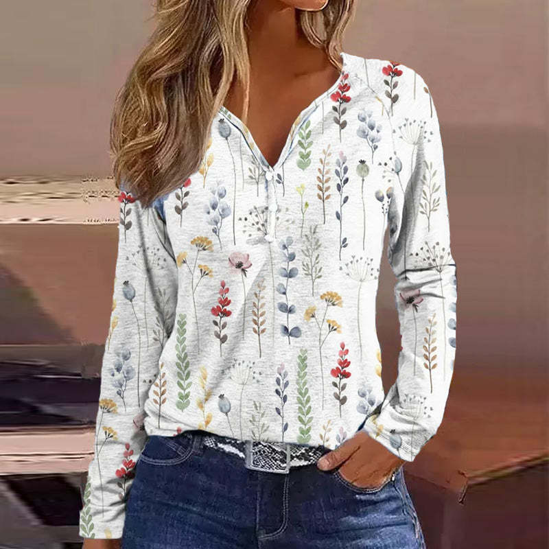 European And American Sweet Casual T-shirt 3D Digital Top