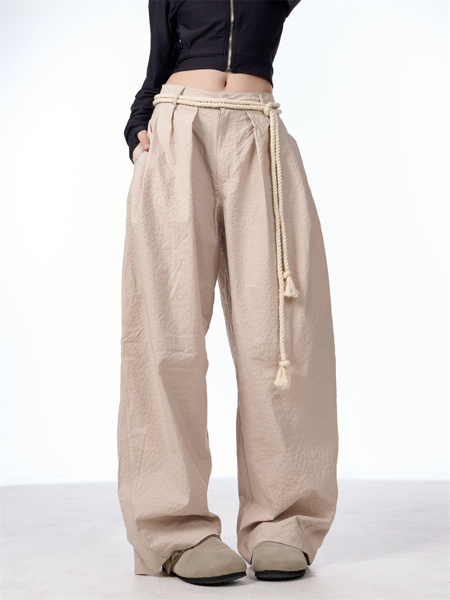 Retro Casual Pants Female Texture Machete Design