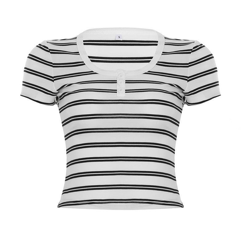 Korean Simple Casual Elegant Slimming Hot Girl Top
