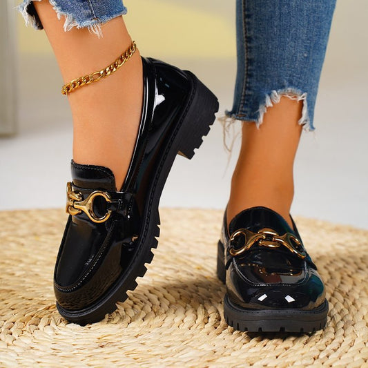 Chunky Heel Round Toe Pumps Women's Shoes Thick Sole