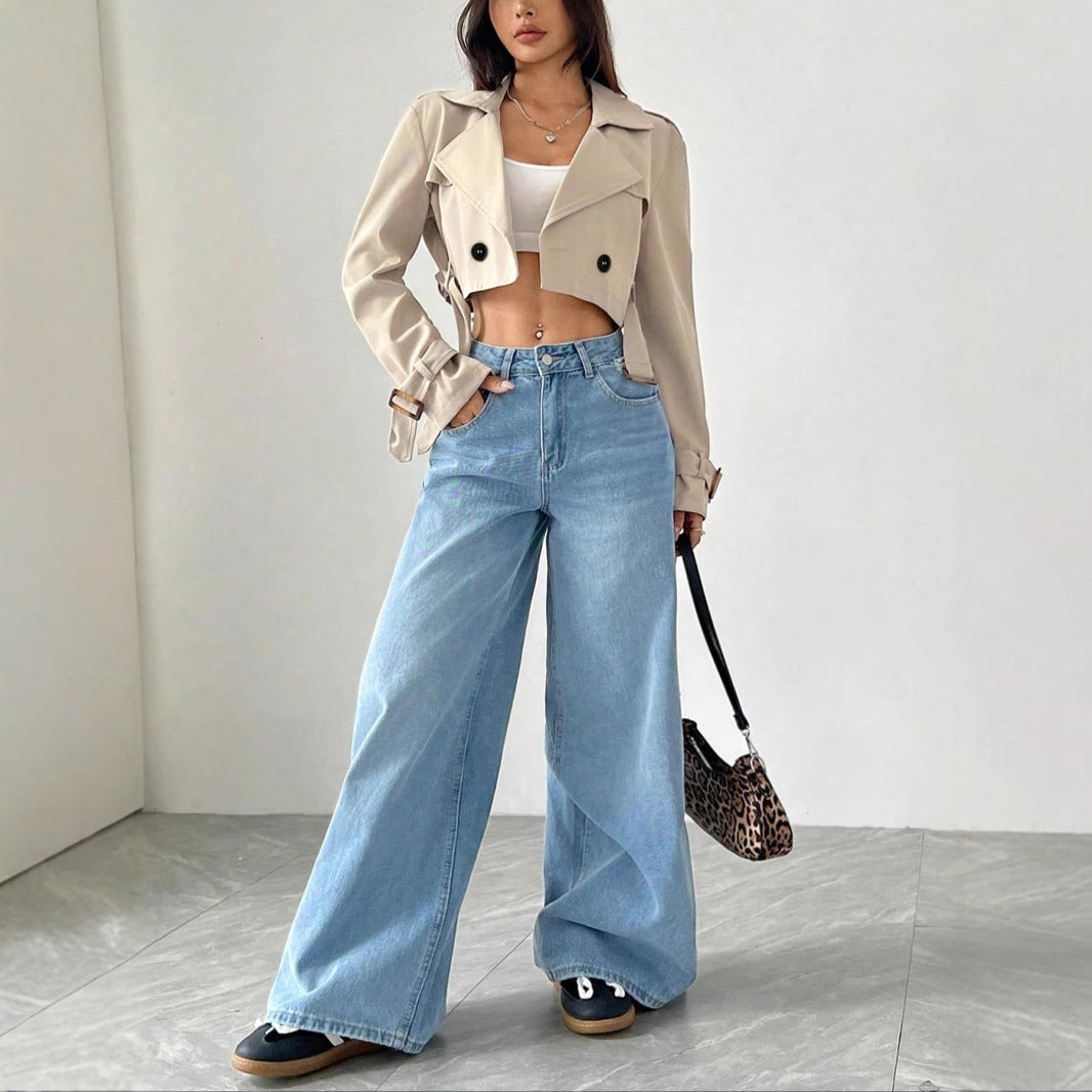 New Womens Chic Short Solid-color Coat With A Premium Sophisticated Vibe