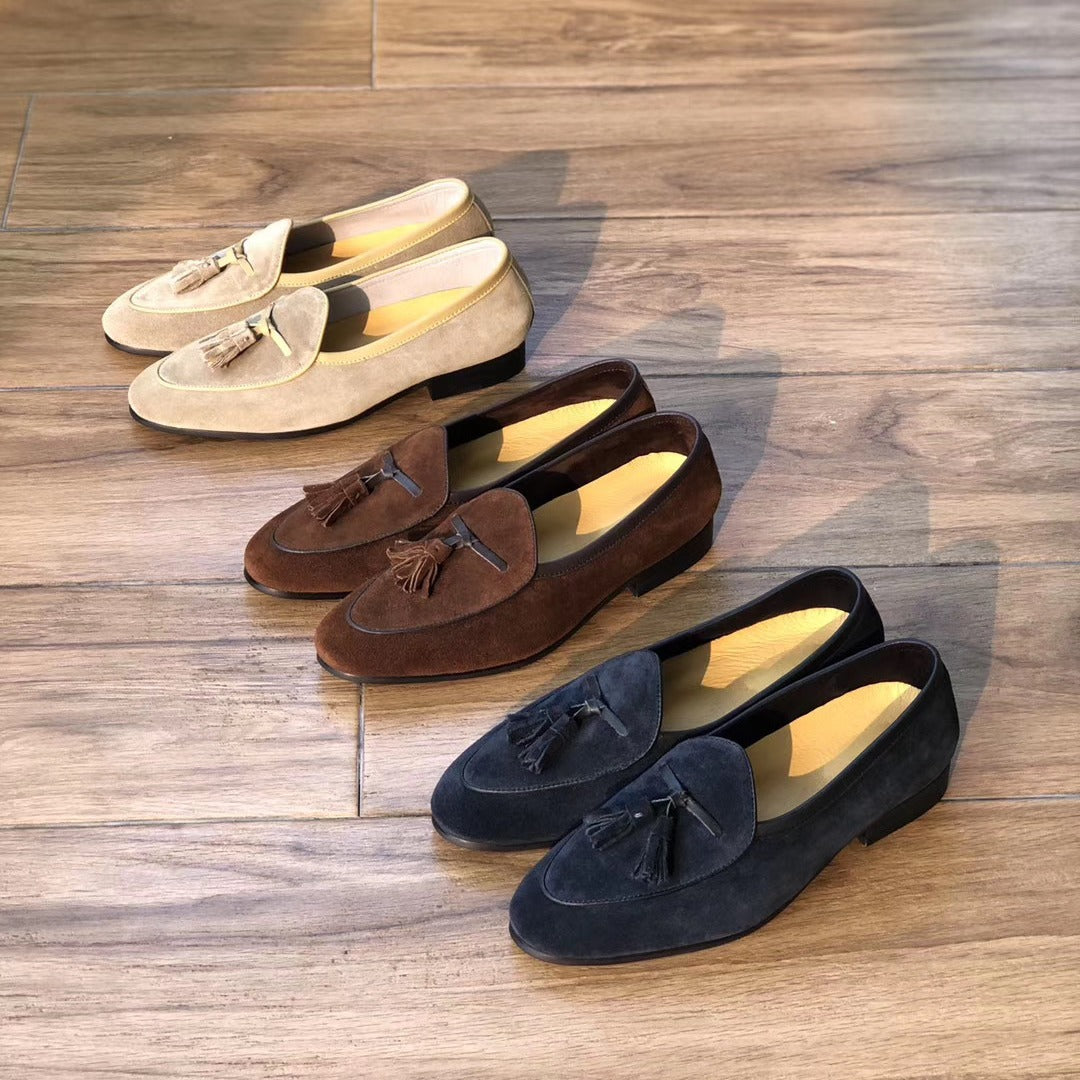 British-style Genuine Leather Business-casual Shoes For Men, Instagram-worthy Suede