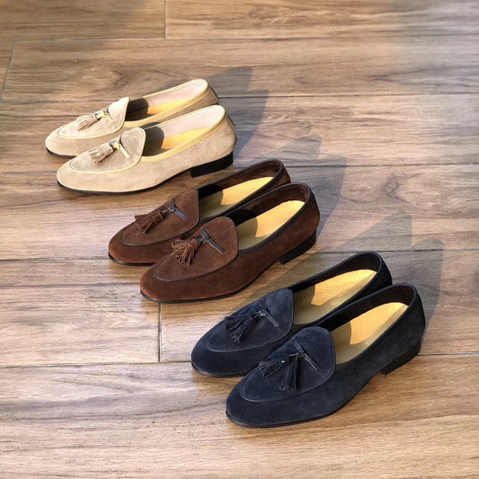 British-style Genuine Leather Business-casual Shoes For Men, Instagram-worthy Suede