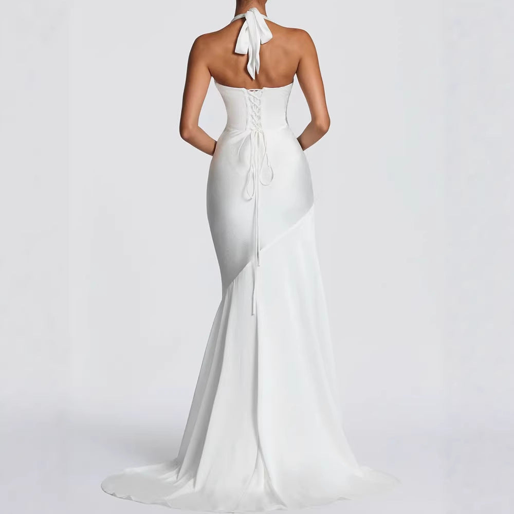 Womens Fashion V-Neck Sexy Slim-Fit Dress