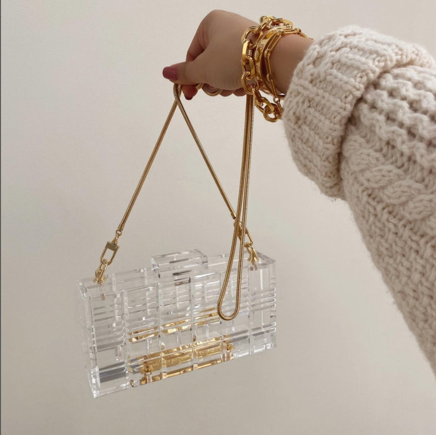 Acrylic Transparent Chain Box Shoulder Bag