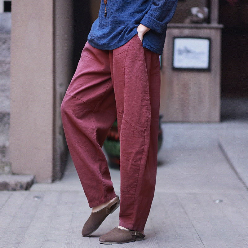 Retro Loose Plus Size Linen Bloomers