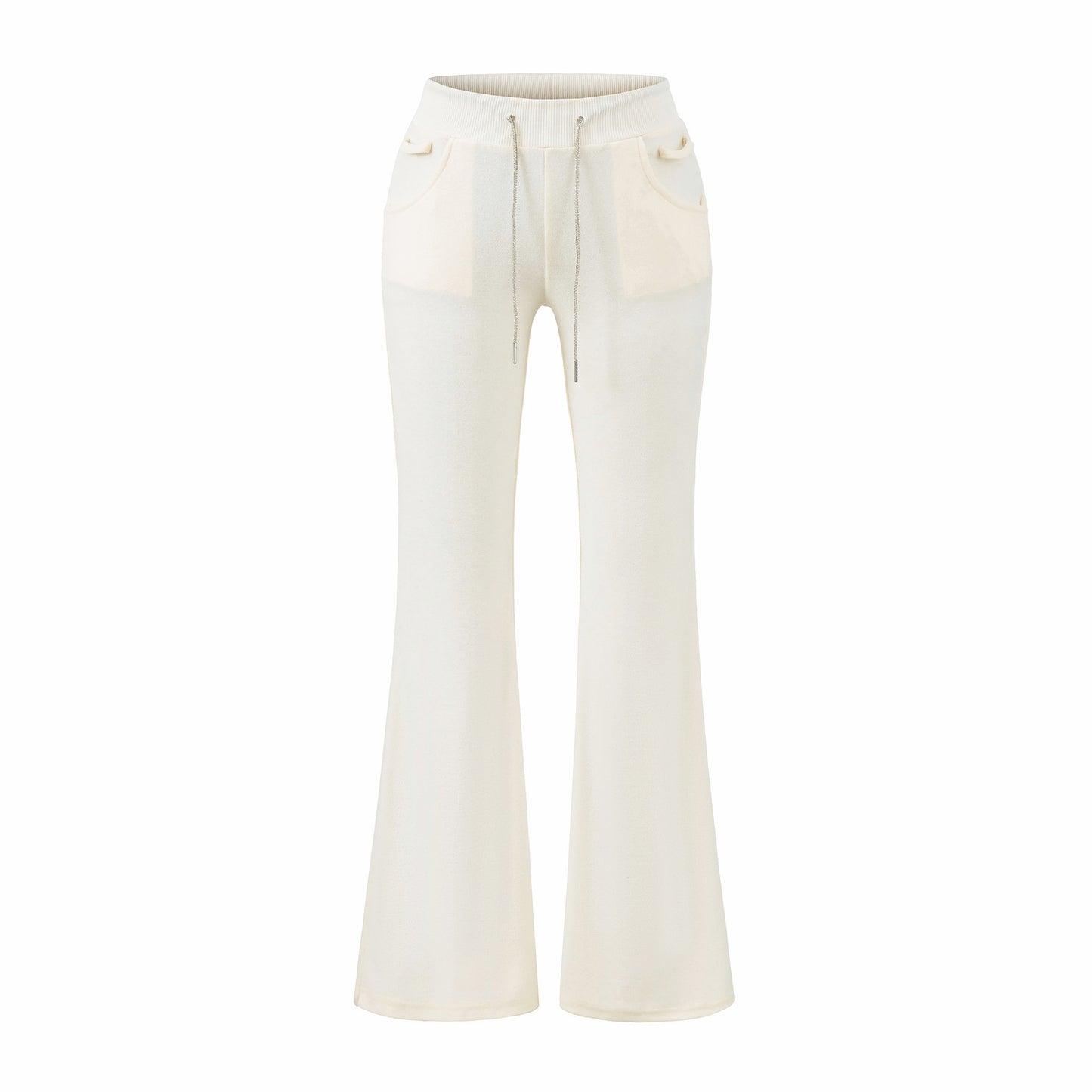 With Beaded Chains Flared Casual Trousers