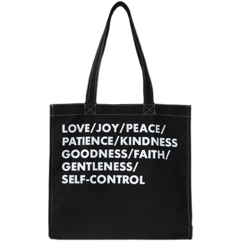 Original Niche Letters Simple Literary Large-capacity Canvas Bag