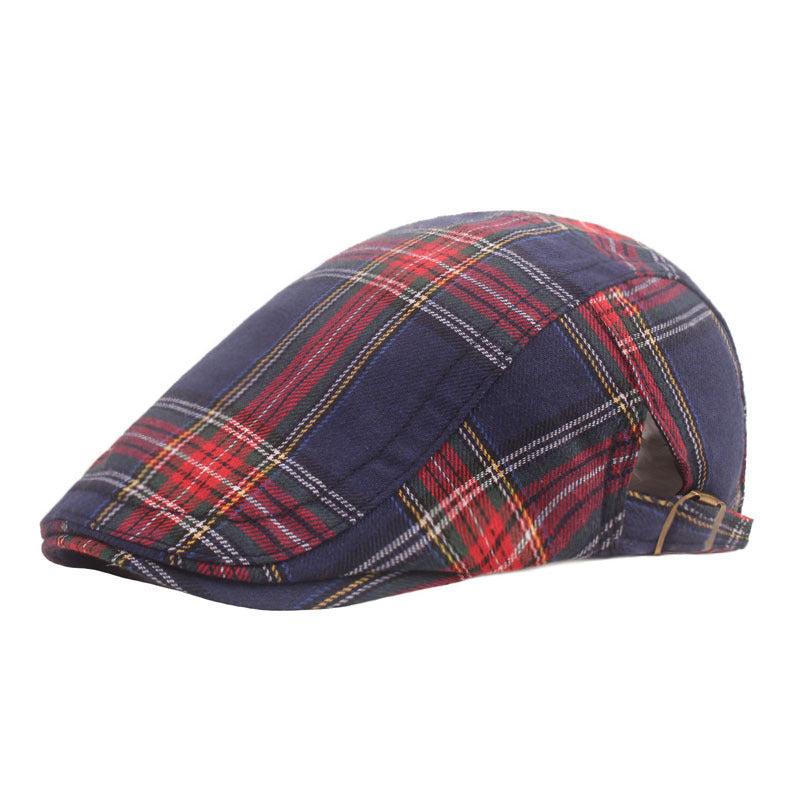 Men's And Women's Literary And Artistic Simple Plaid Sun Hat