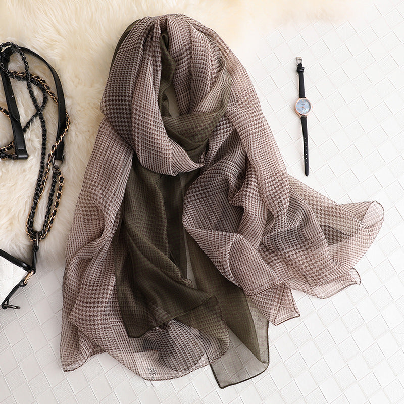 Fashion Women's Houndstooth Long Sun Shawl Scarf