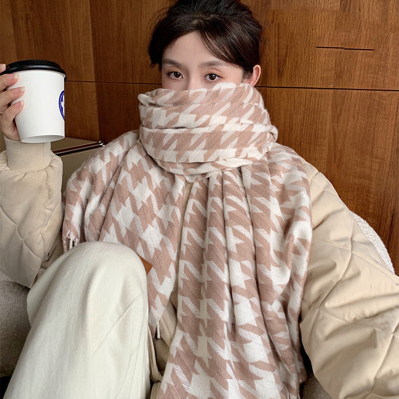 Core-spun Yarn Autumn And Winter Warm Scarf