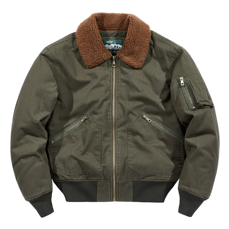 Men's Fleece-lined New Loose Lamb Wool Casual Jacket
