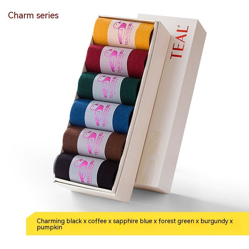 Antibacterial Deodorant Thread Socks Boneless Stitched Candy Solid Color