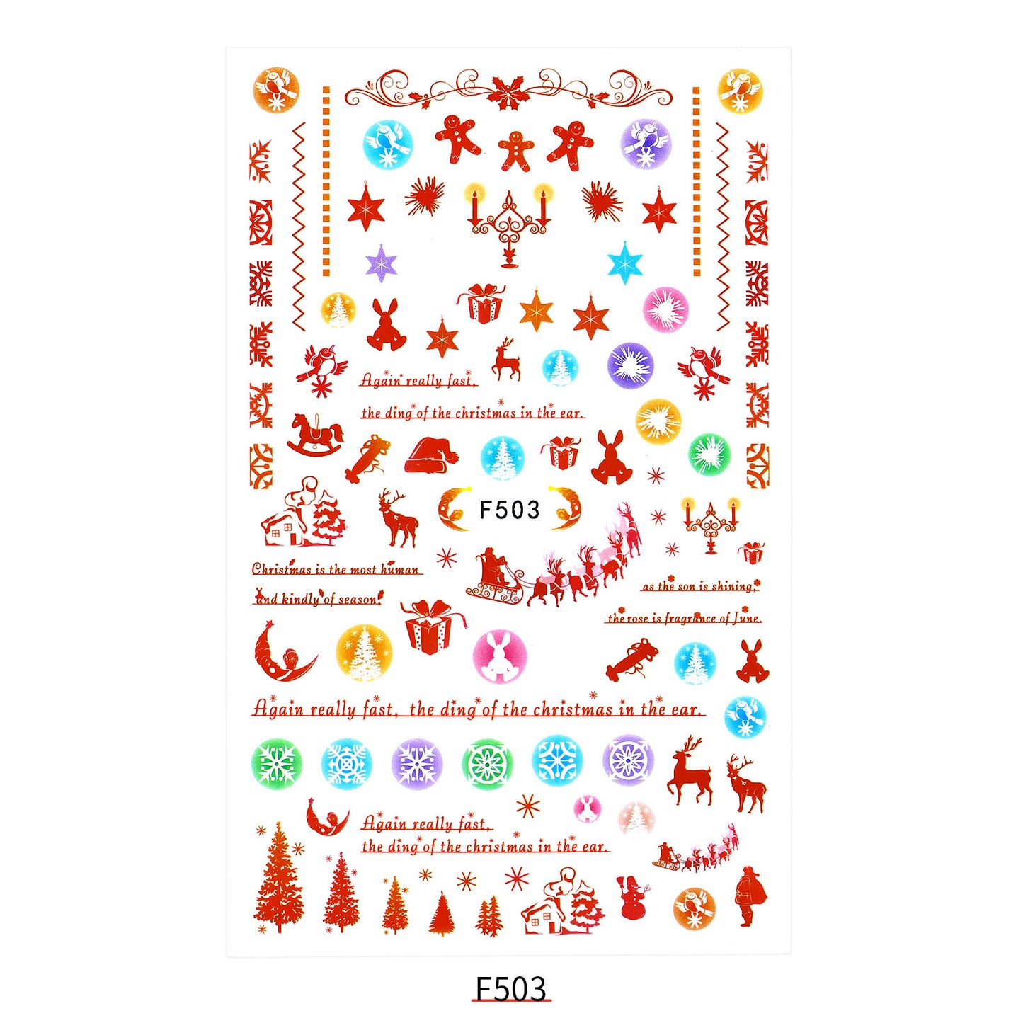 New Nail Sticker Santa Claus Decal Strap Adhesive