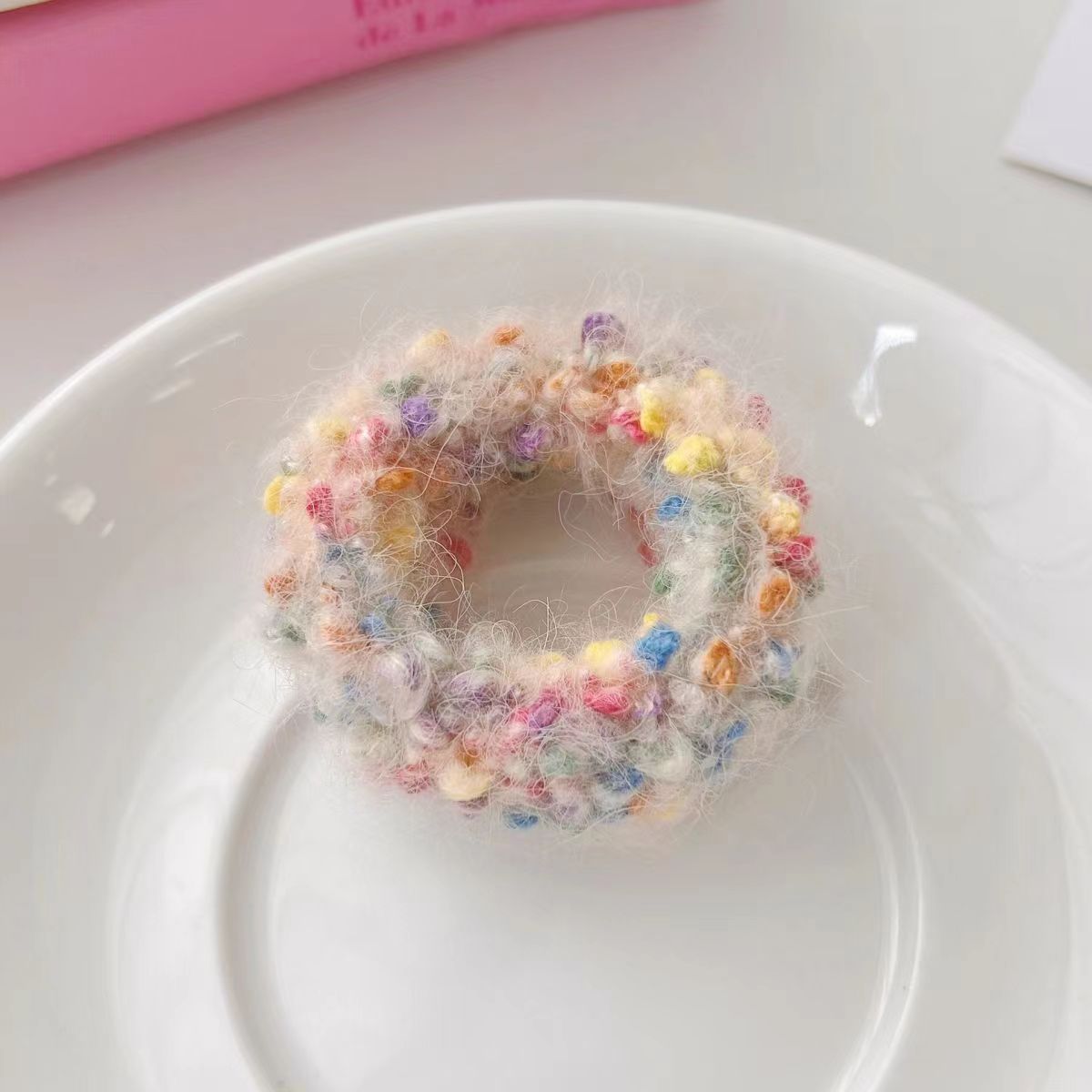 Women's Simple Plush Color Large Intestine Hair Ring