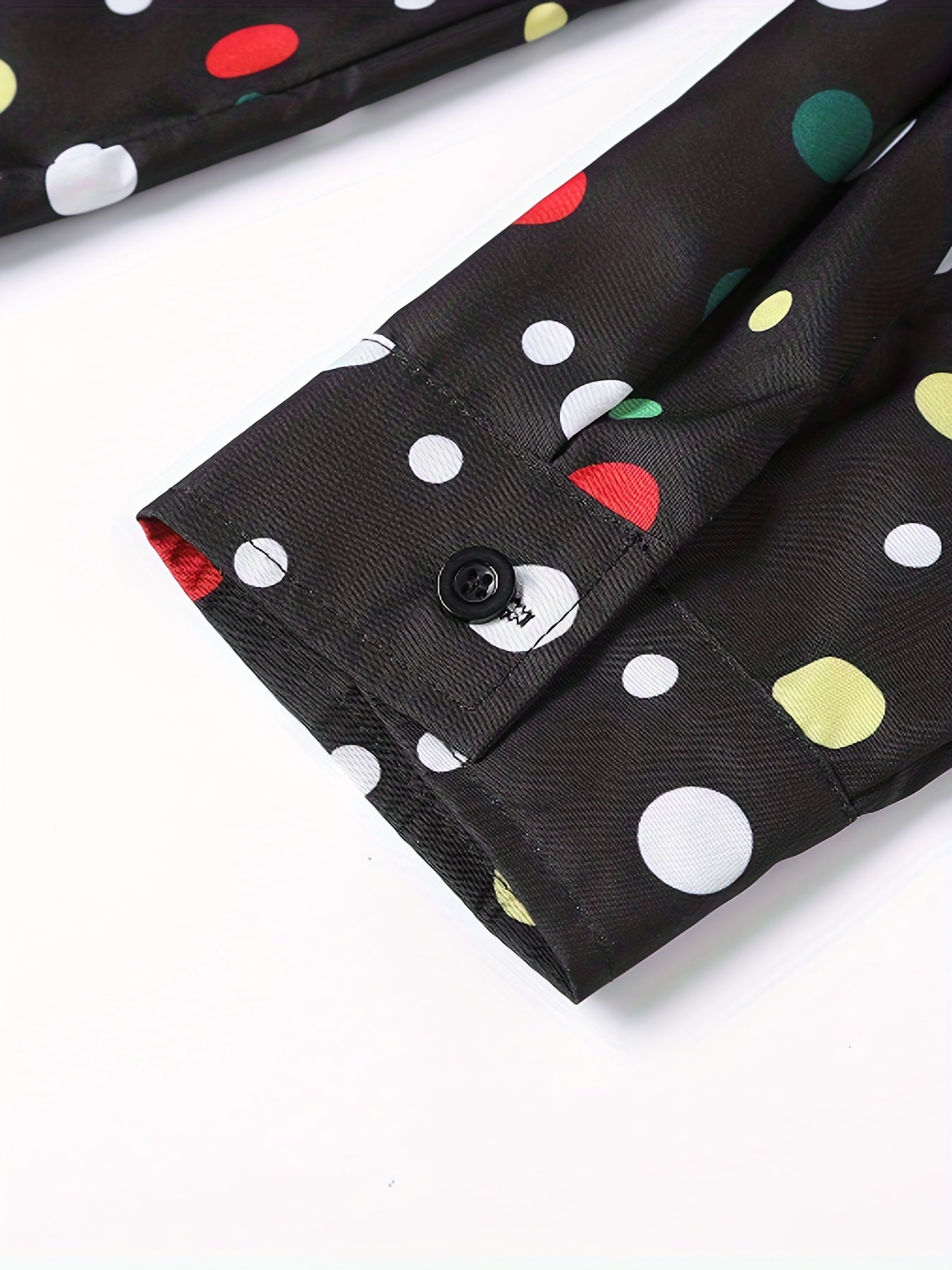 Casual And Versatile Long-sleeved Shirt With Polka Dot Prints For Teenagers And Men