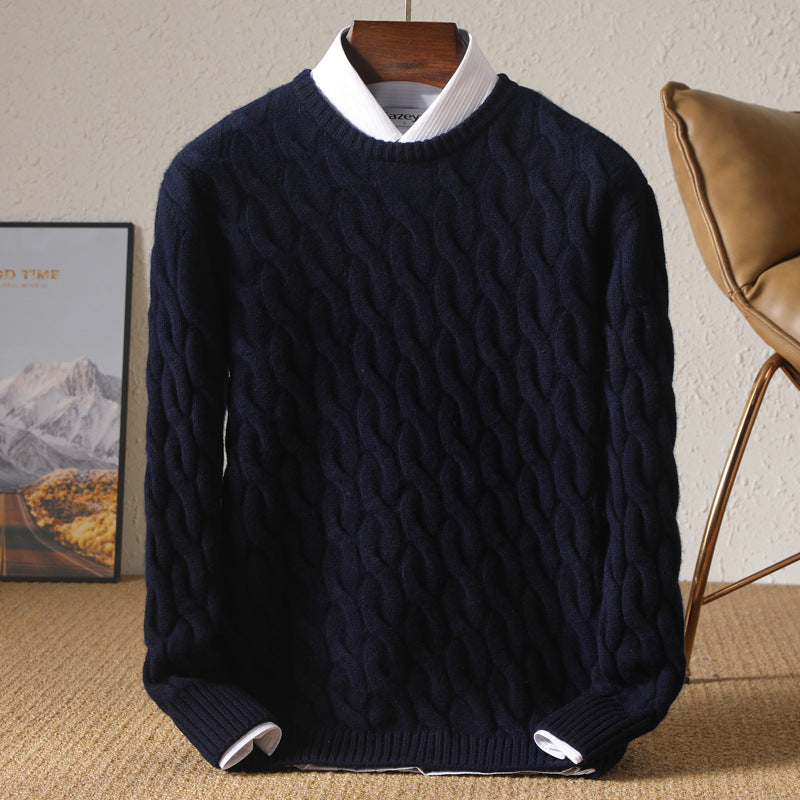 Rundhalset Sweater Casual Inderst Inde Herreskjorte