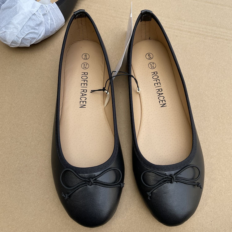 Womens Flat Shoes With A Single Bow