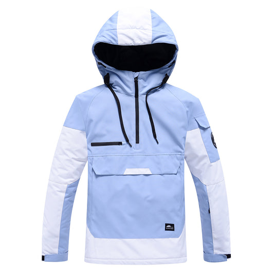 Kontrastfarvet vindtæt vandåndbar skihoodie til par