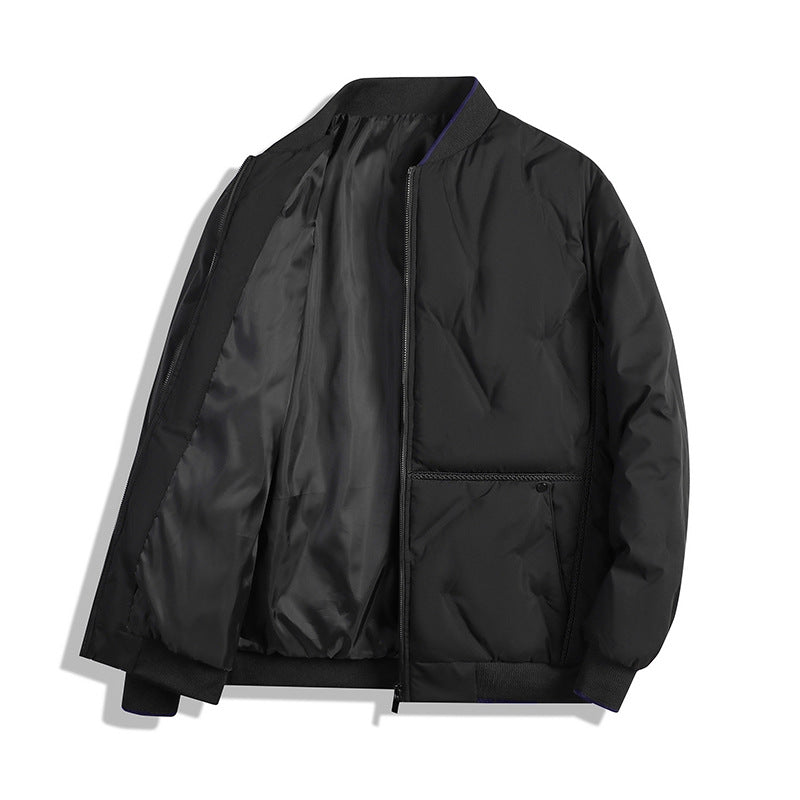 Hooded Men's Baseball Collar Jacket Short