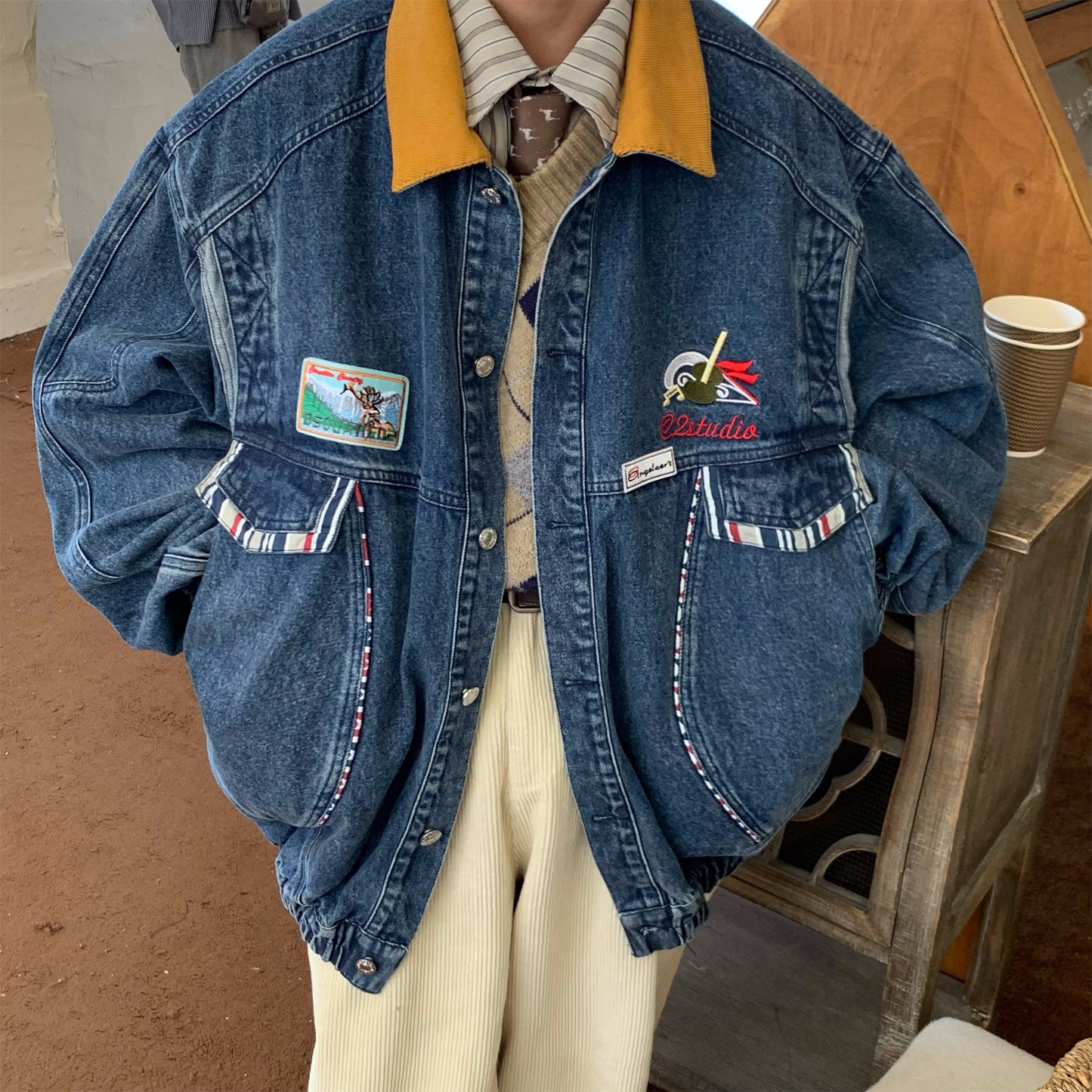 Washed Do The Old Cowboy Jacket Baggy Coat