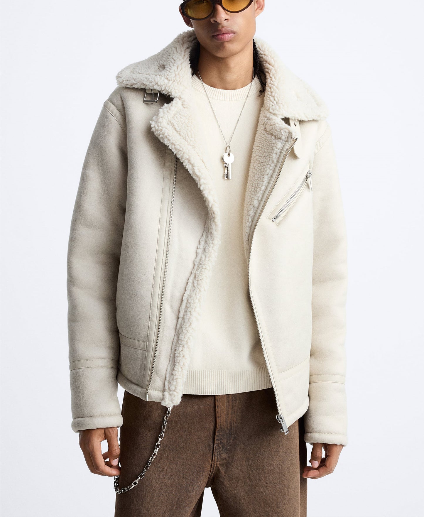 Men's Lapel Suede Double-sided Jacket