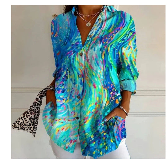 Women's Long Half Sleeve Floral Print Cardigan