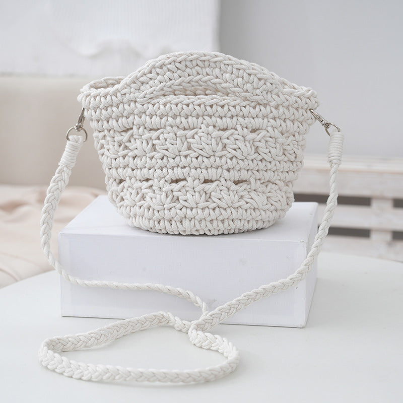 Women's Versatile Cotton Rope Woven Shoulder Bag