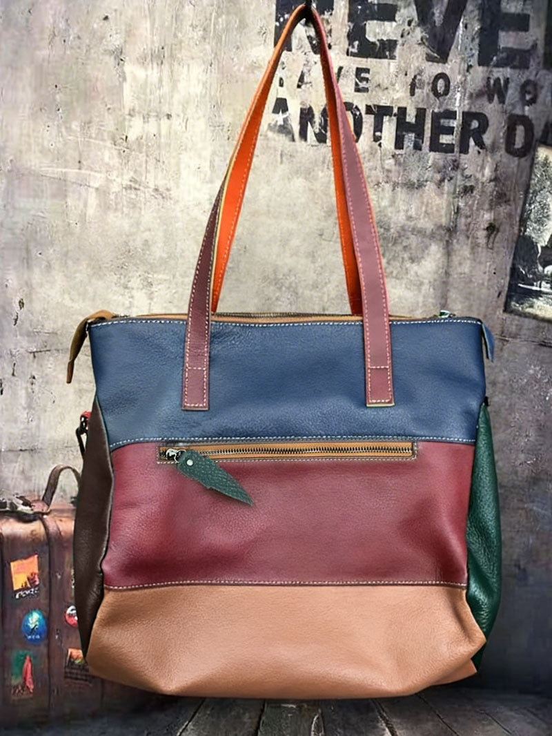 Vintage Cowhide Brushed Portable Messenger Bag